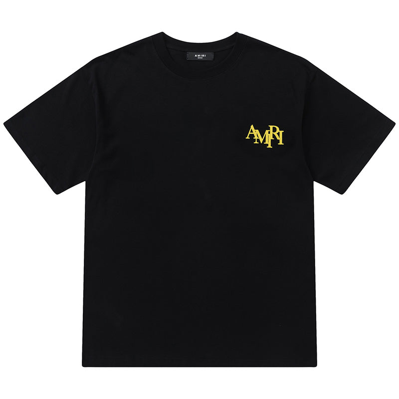 AMIRI Crystal Embellished Champagne Logo T-Shirts AMIRI