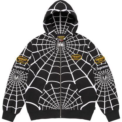 Supreme Vs Leathers Spider-Man Zip Up Hooded Sweatshirt