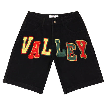 Letter Patterns Denim Shorts #8680